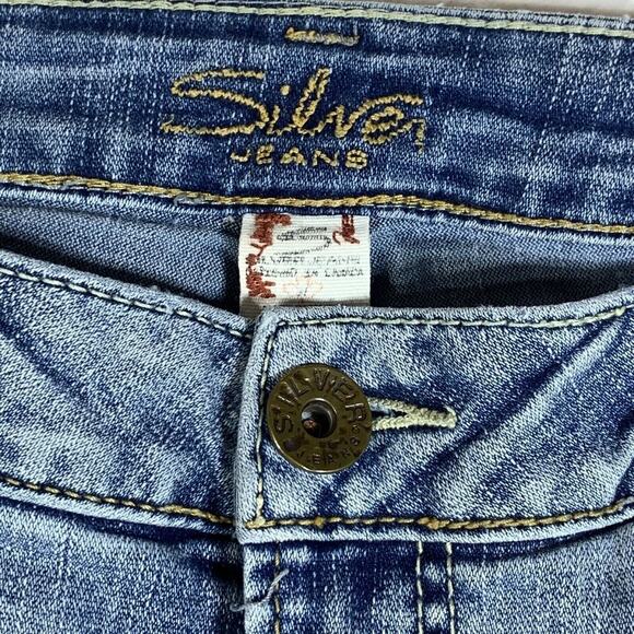 Silver Jeans Womens 31 Blue Santorini Low Rise Bootcut Denim Pockets 90s 00s Y2K - Picture 2 of 13